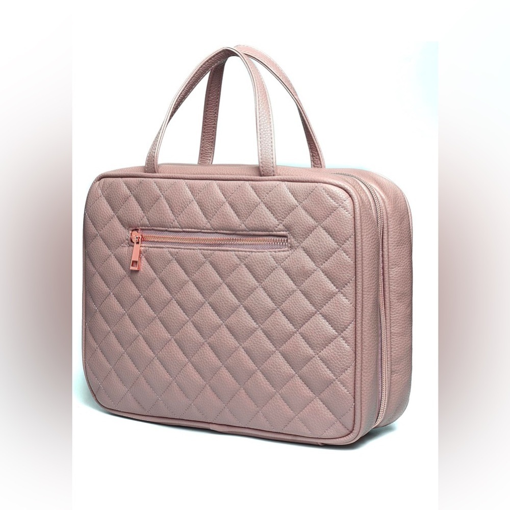 Leather Toiletry Travel Bag for Women - Large Cosmetic Size